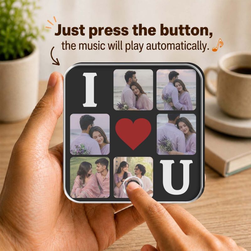 I Love You Personalized Musical Fridge Magnet for Couples  Purpose Gift for Love, Girlfriend, Boyfriend Music Player Music Box Fridge Magnet